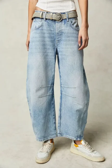 Women Fashion Casual Loose Low Waist Wide Leg Jeans - Image 7