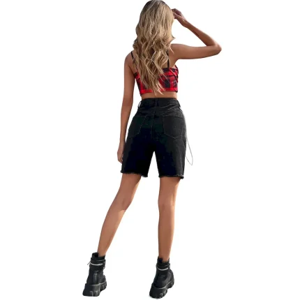 Women Fashion Casual High Waist Loose Ripped Denim Shorts - Image 3