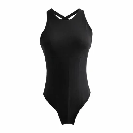 Women Fashion Sexy Solid Color Sleeveless Slim Fit Bodysuit - Image 5