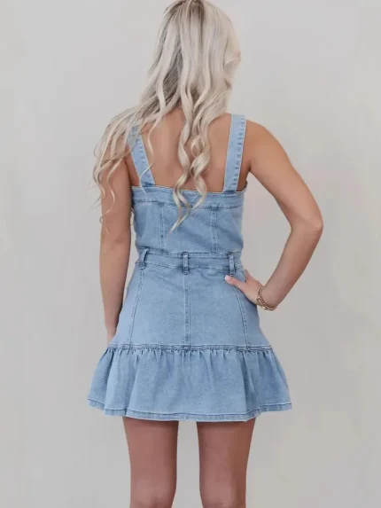 Spring And Summer Fashion Strap Hot Girls Denim Women Dress - Image 4